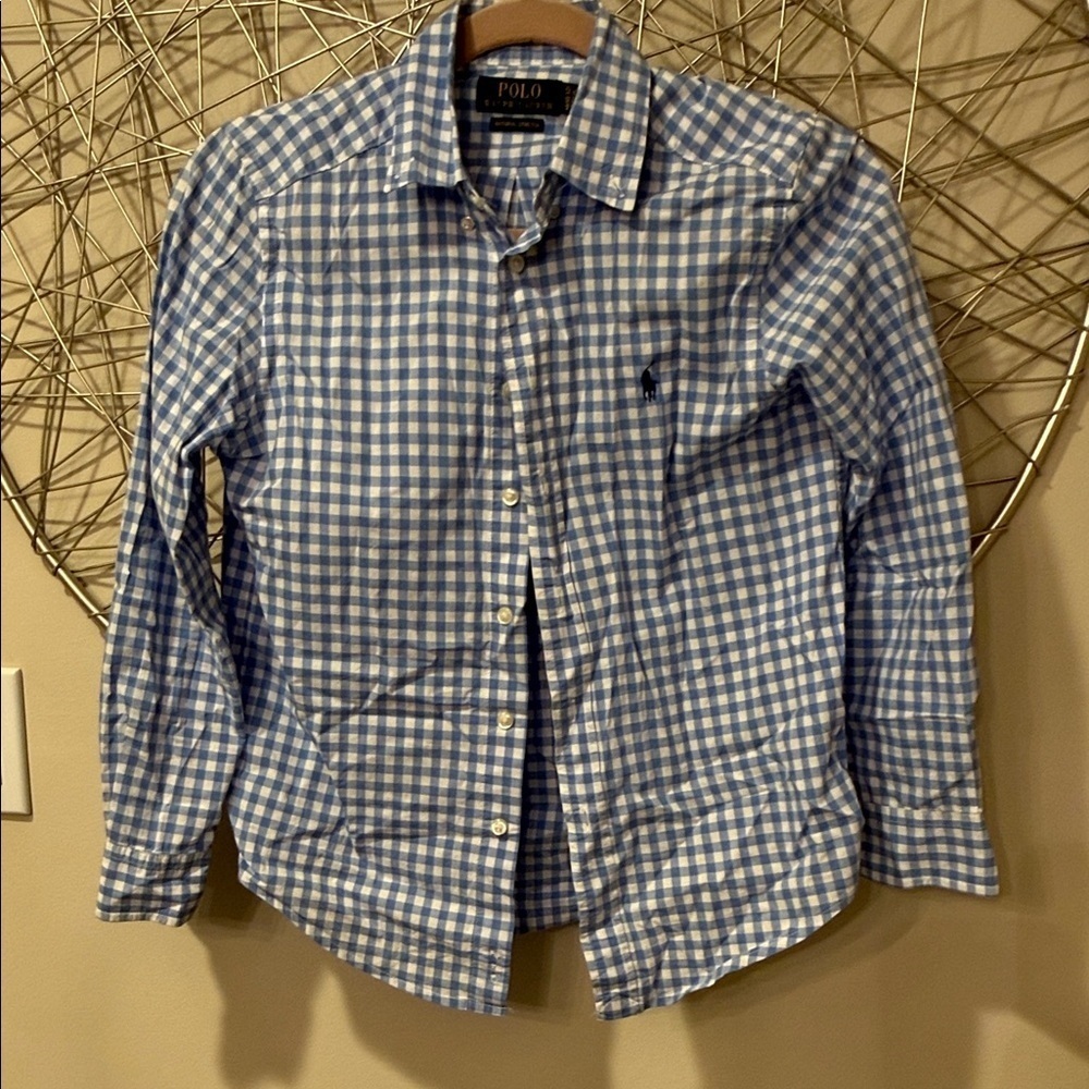 $15 Closet Clearout! Polo by Ralph Lauren Blue Checkered kids Shirt (10-12)